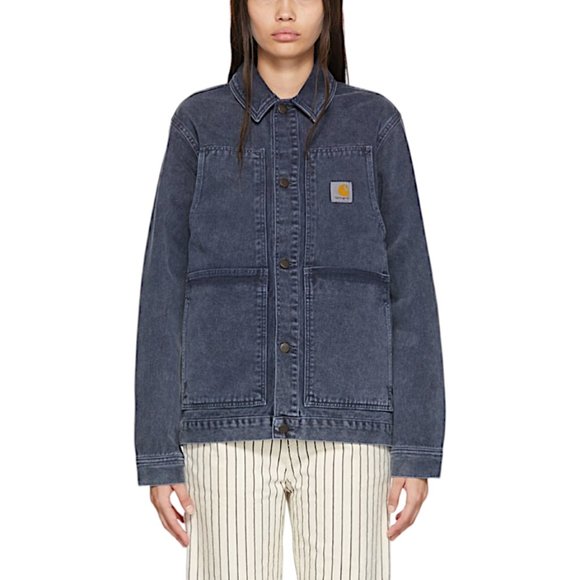 Carhartt WIP double front washed distressed oversized jean jacket Size XS unisex - Picture 5 of 11